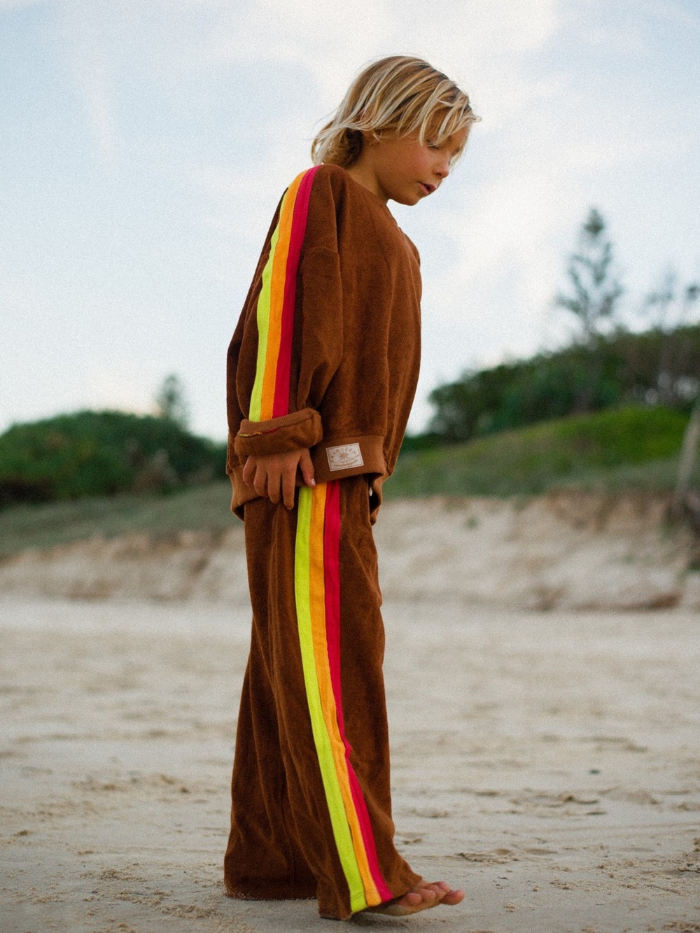 Atmosea Mini Terry Jumper & Pant Set In Sunset